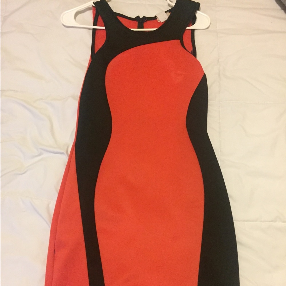 Elegant dress black/orange